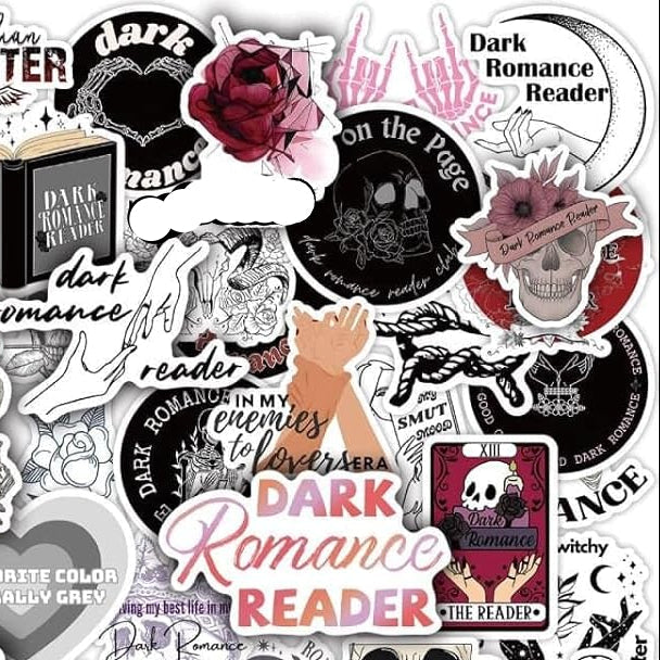 10-50 PCS Smutty Dark Romance Book Stickers for Kindle, Notebook, Bookish Reader Themed Sticker Pack Waterproof, Holographic (see bulk rate)